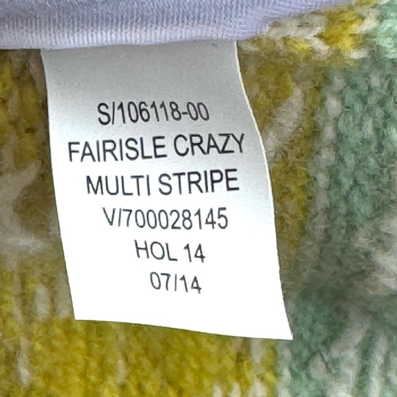 GAP Fair Isle Crazy Lambs Wool Blend  Multistripe Pullover Sweater Size M - Picture 9 of 10